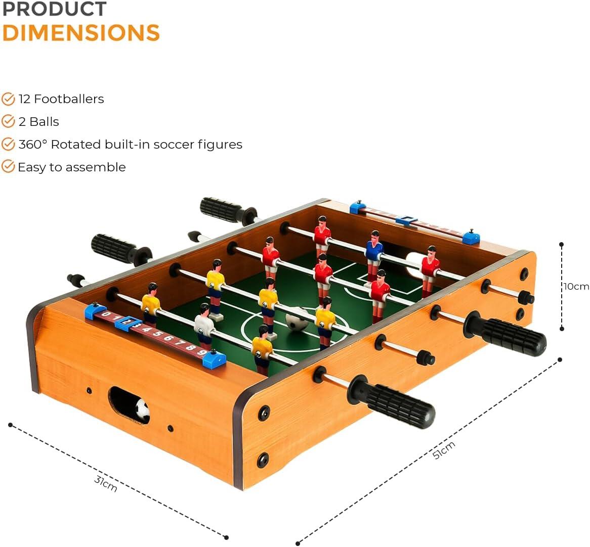 Futbolín de Mesa de Madera - Juego de fútbol Compacto para niños y Adultos