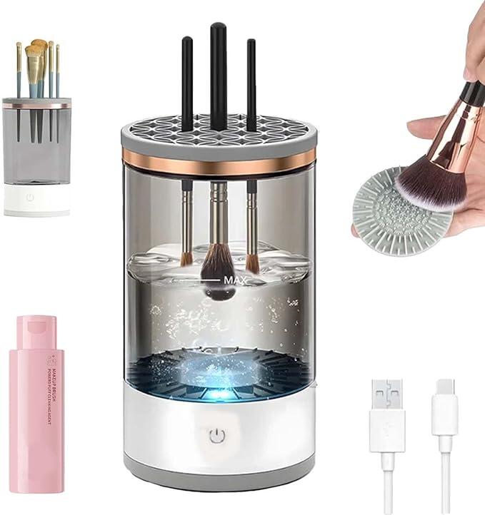 Limpiador automático de brochas de maquillaje