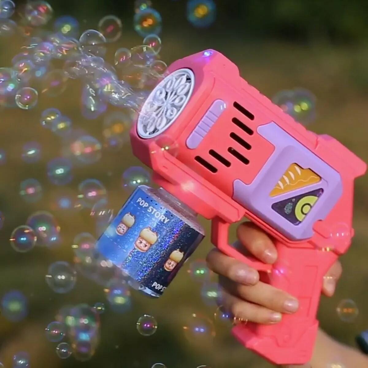 Pistola de Burbujas para Niños, Máquina Automática de Burbujas de Jabón