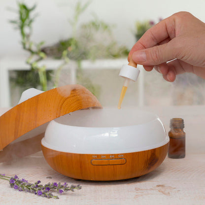 Humidificador Difusor de Aromas con LED Multicolor Wooden-Effect